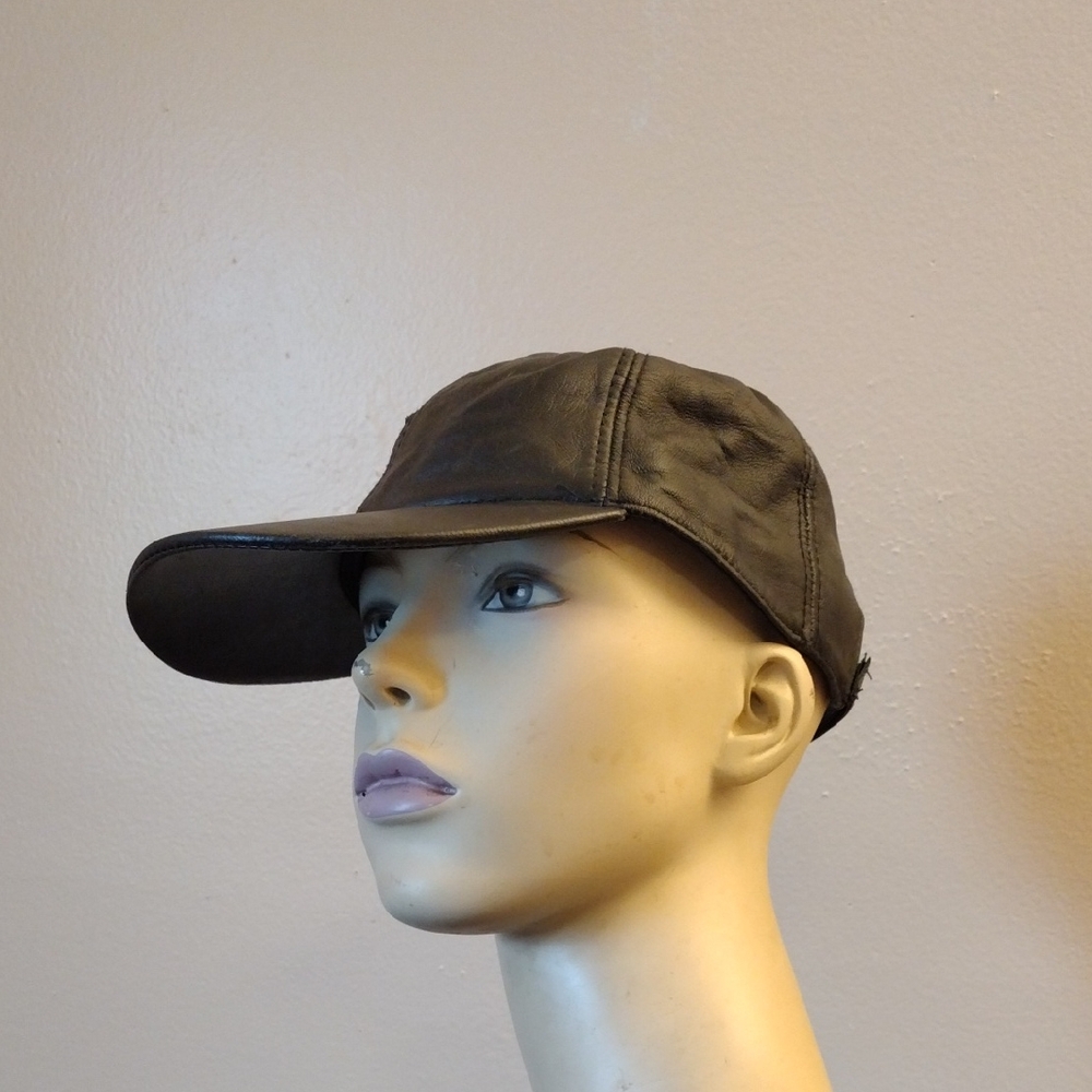 Black Lamb Leather Cap